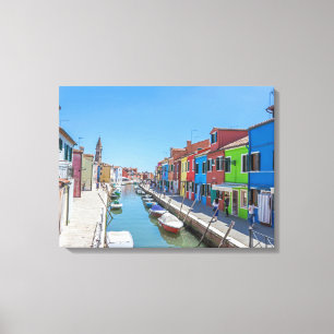 Canale Panoramaaussicht auf Burano Leinwanddruck