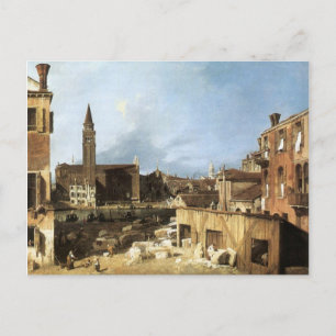 Canaletto, Der Hof des Steinhauers. Postkarte