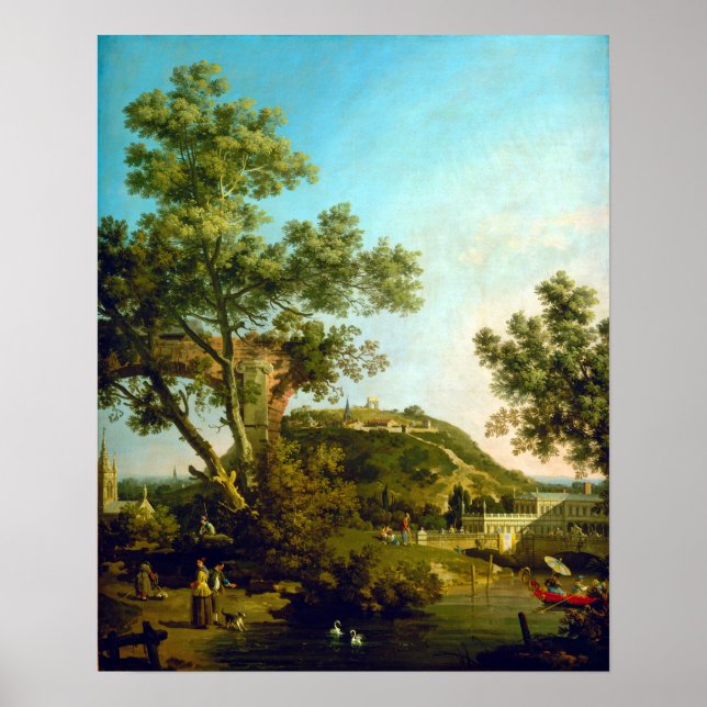 Canaletto Englische Landschaft Capriccio Poster (Vorne)