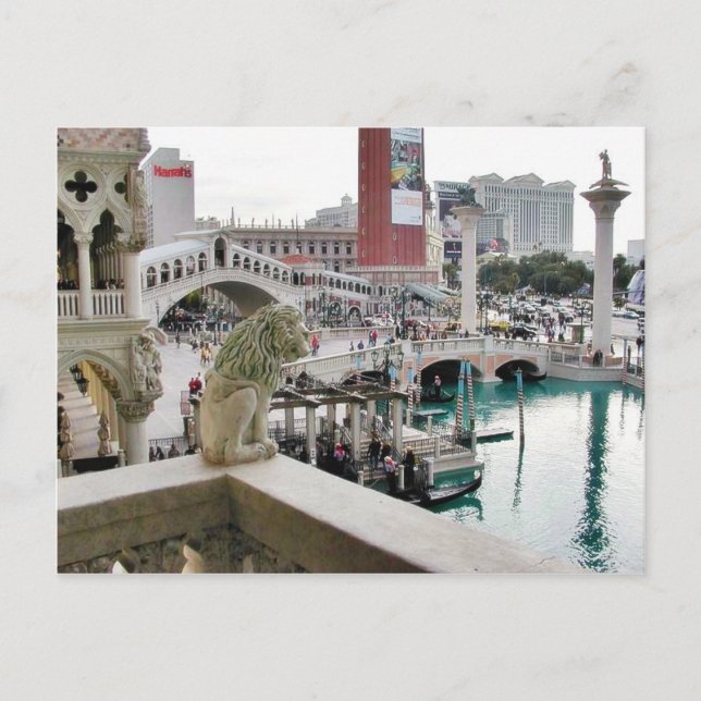 Canals Gondolas Bridges Las Vegas Postkarte (Vorderseite)