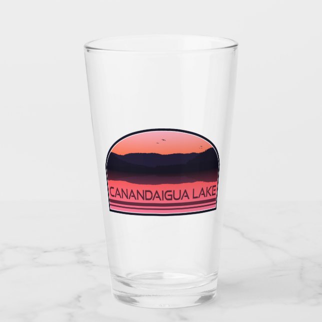 Canandaigua Lake New York Red Sunrise Glas (Vorderseite)