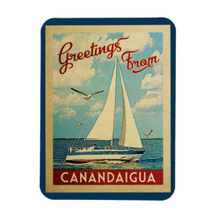Canandaigua Segelboot-Vintage Reise New York Magnet