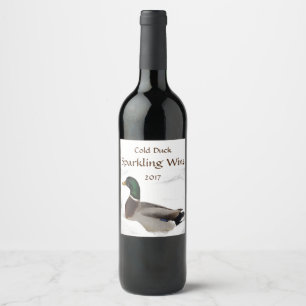 Canard froid dans le Étiquette de vin mousseux à n