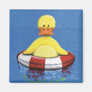 Canard jaune dans un aimant gonflable pour canard