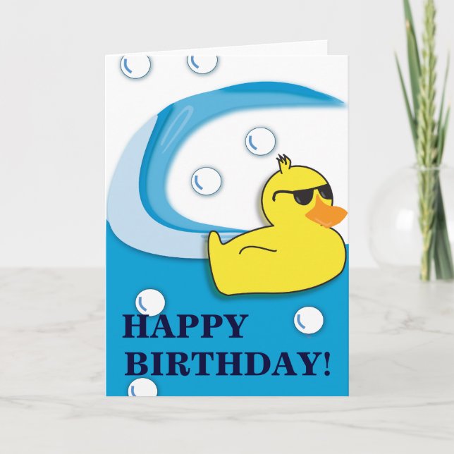 Canard savonneux - carte d'anniversaire (Devant)