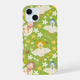 Canard vert mignon & motif sans couture de fleur d