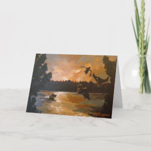 Canards arrangeant dedans pour la carte de voeux