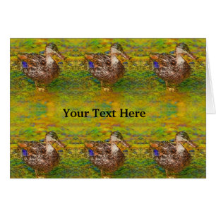 Canards Dans Une Rangée Abstrait Animal Art Carte
