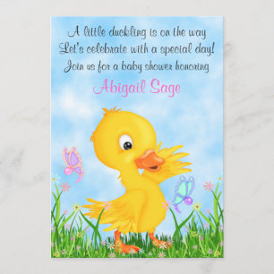 Canards et papillons Baby showers Invitations fill