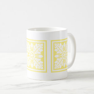 Canary Acorn and Leaf Tile Design Café Mug