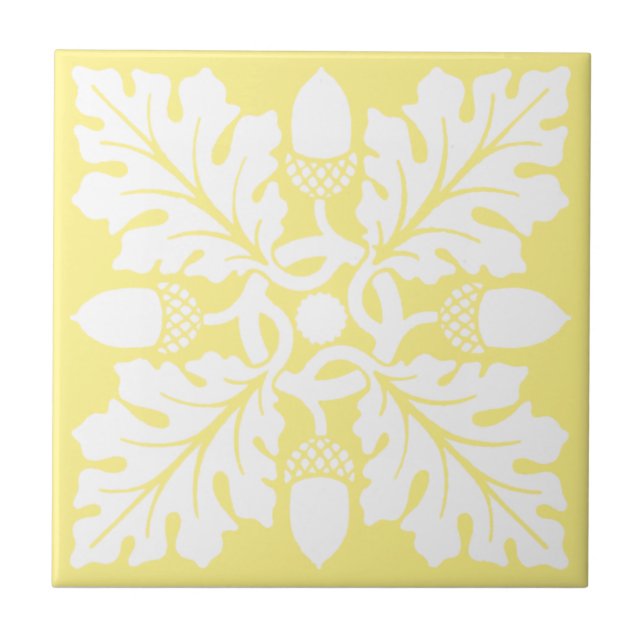 Canary Acorn und Leaf Tile Design Fliese (Vorderseite)