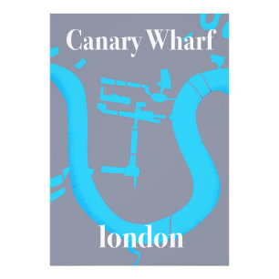 Canary Wharf London Karte Reiseplakat Fotodruck