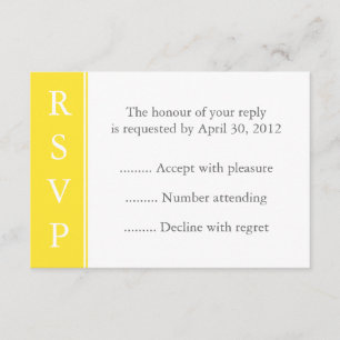 Canary Yellow Event UAWG or Repair Card RSVP Karte