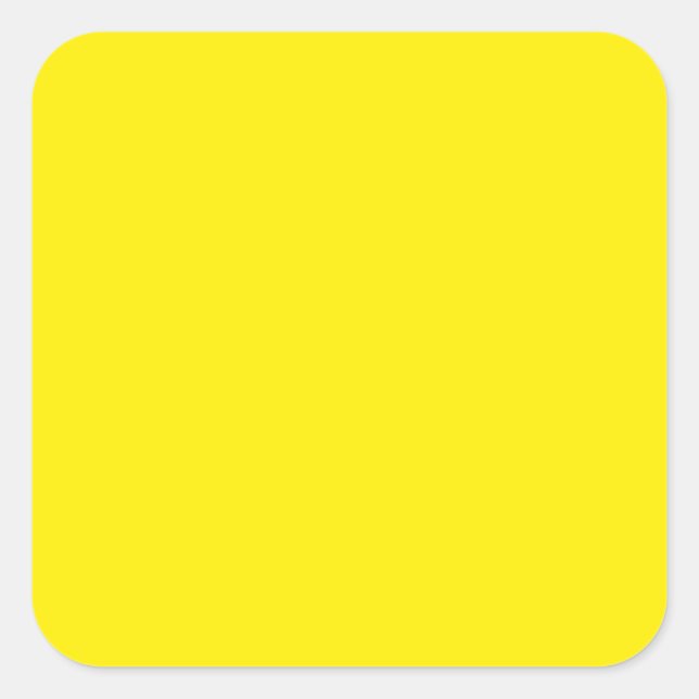 Canary Yellow High End farbig Quadratischer Aufkleber (Vorderseite)