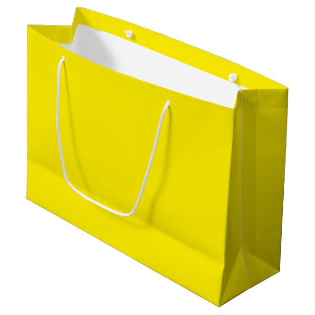 Canary Yellow Large Gift Bag - glänzend Große Geschenktüte (Vorderseite Schrägansicht)