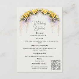 Canary Yellow Romantic Freesia  Floral Wedding Begleitkarte