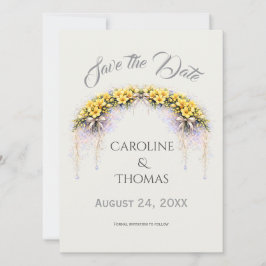 Canary Yellow Romantic Freesia  Floral Wedding Save The Date