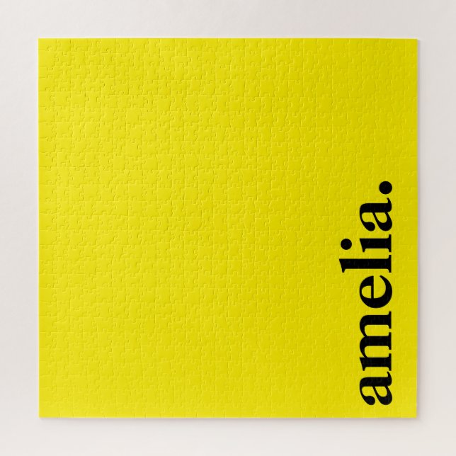 Canary Yellow Solid Color Eleganter Name (Vertikal)