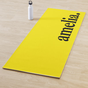 Canary Yellow Solid Color Eleganter Name Yogamatte