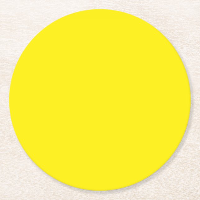 Canary Yellow Solid Color Runder Pappuntersetzer (Vorderseite)