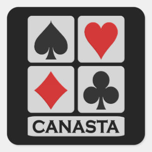 Canasta-Aufkleber Quadratischer Aufkleber