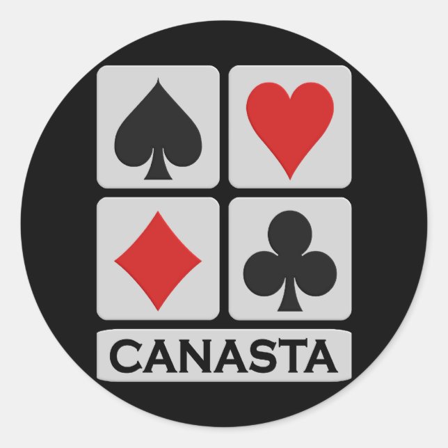 Canasta-Aufkleber Runder Aufkleber (Vorderseite)