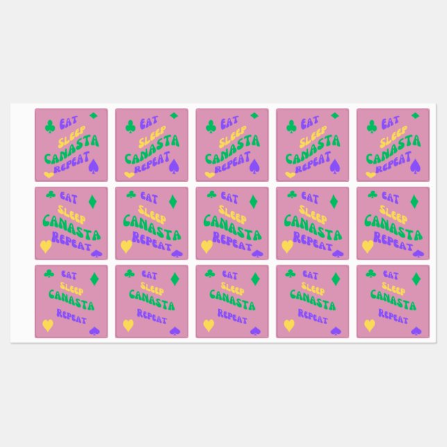 Canasta Enthusiasten Mantra essen Sleep Canasta wi Etiketten (Blatt)
