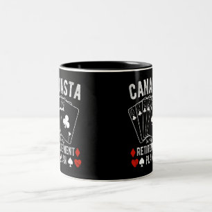 Canasta ist mein Rentenplan Zweifarbige Tasse