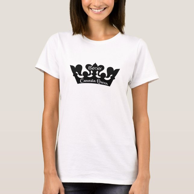 Canasta Queen Black & White T-Shirt (Vorderseite)