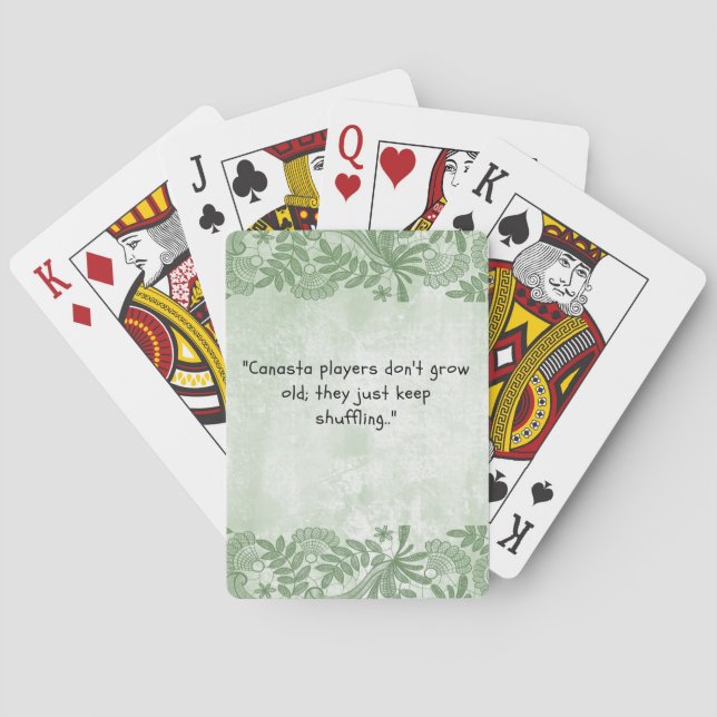 Canasta-Spieler sagen Spielkarten (Rückseite)