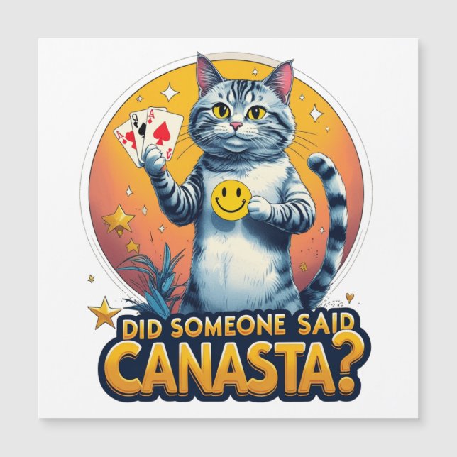 Canasta-Spielkartenstrategie Magnetkarte (Vorderseite)