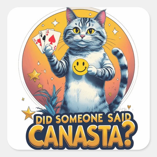 Canasta-Spielkartenstrategie Quadratischer Aufkleber (Vorderseite)