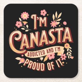 Canasta süchtig | Funny canasta Rechteckiger Pappuntersetzer