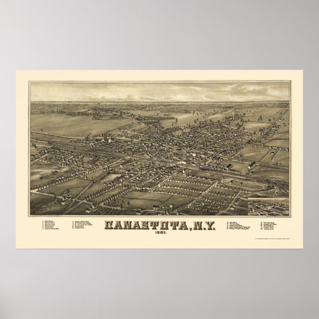 Canastota, NY Panorama Karte - 1885 Poster (Vorne)