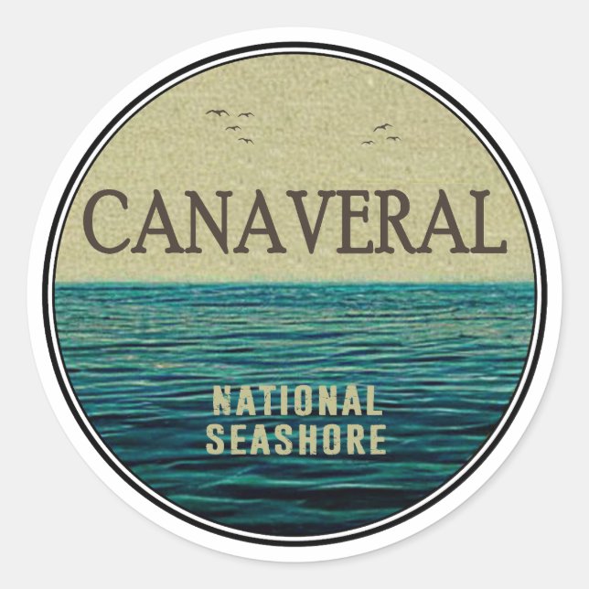 Canaveral National Seashore Florida Ocean Birds Runder Aufkleber (Vorderseite)