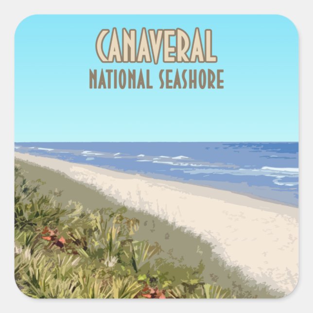 Canaveral National Seashore Florida Quadratischer Aufkleber (Vorderseite)