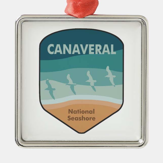 Canaveral National Seashore Florida Seagulls Ornament Aus Metall (Vorne)