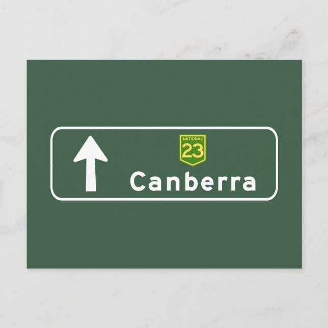 Canberra, Australia Road Sign Postkarte (Vorderseite)