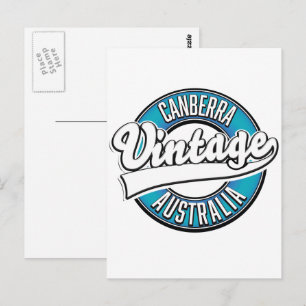 Canberra Australia - Vintages Logo Postkarte