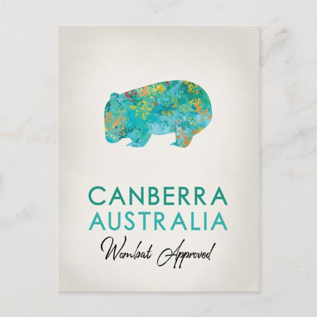 Canberra Australia Wombat Postkarte (Vorderseite)