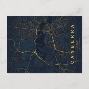 Canberra Australien Karte Minimale Postkarte