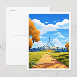 Canberra Australien Kunst Vintage-Reiseillustratio Postkarte