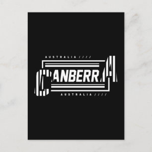 Canberra Australien Minimalistische Typografie-Des Postkarte