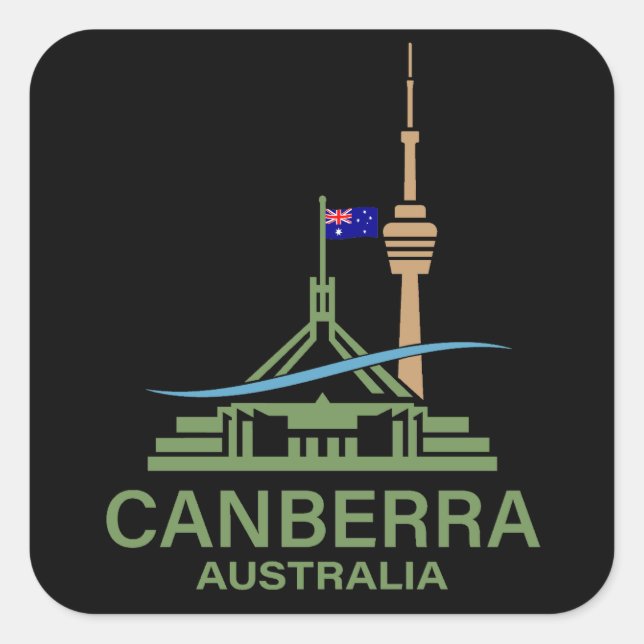 Canberra Australien Quadratischer Aufkleber (Vorderseite)