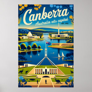 Canberra Australien Retro-Reiseposter-Kunst Poster