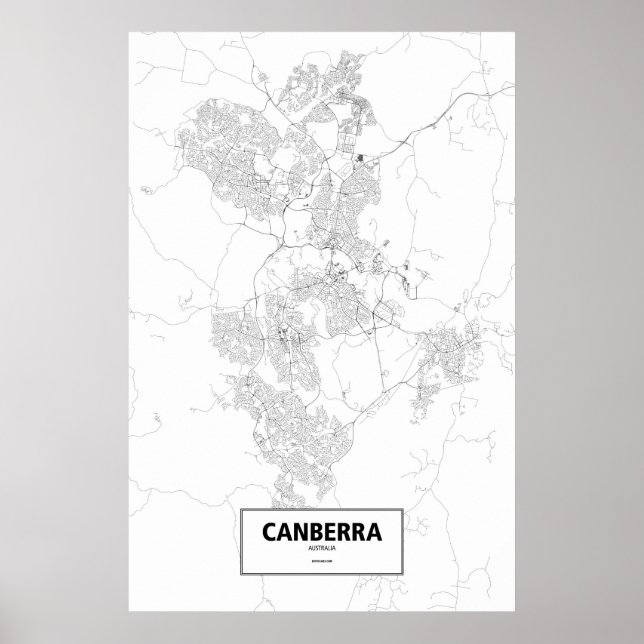 Canberra, Australien (schwarz auf weiß) Poster (Vorne)