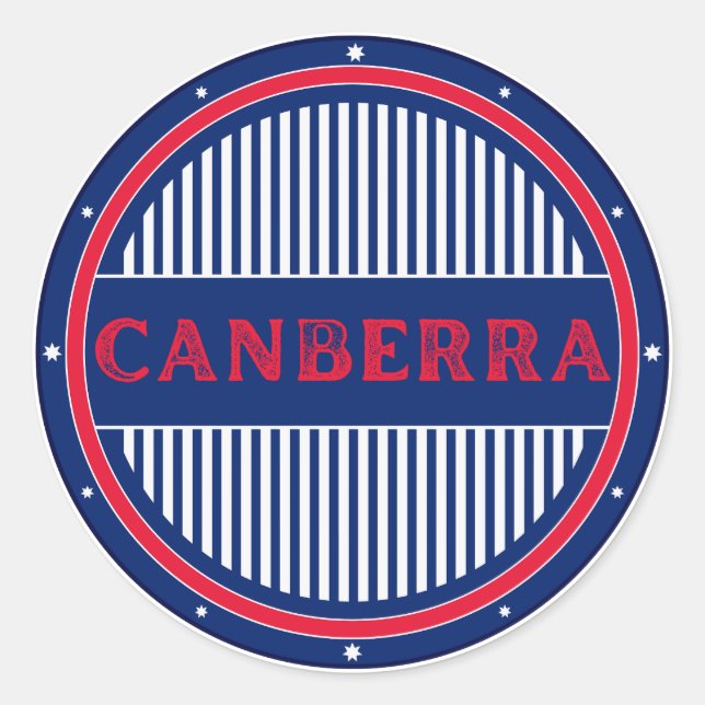 Canberra City Pride Emblem – Australian Identity Runder Aufkleber (Vorderseite)