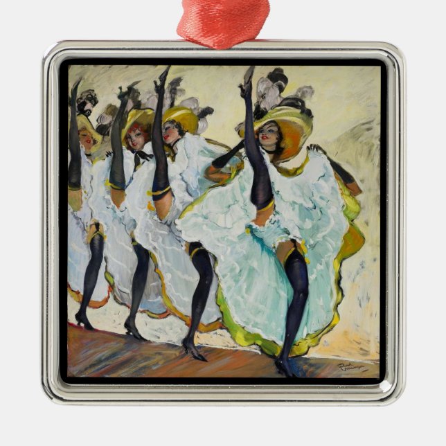 Cancan Dancers Silbernes Ornament (Vorne)
