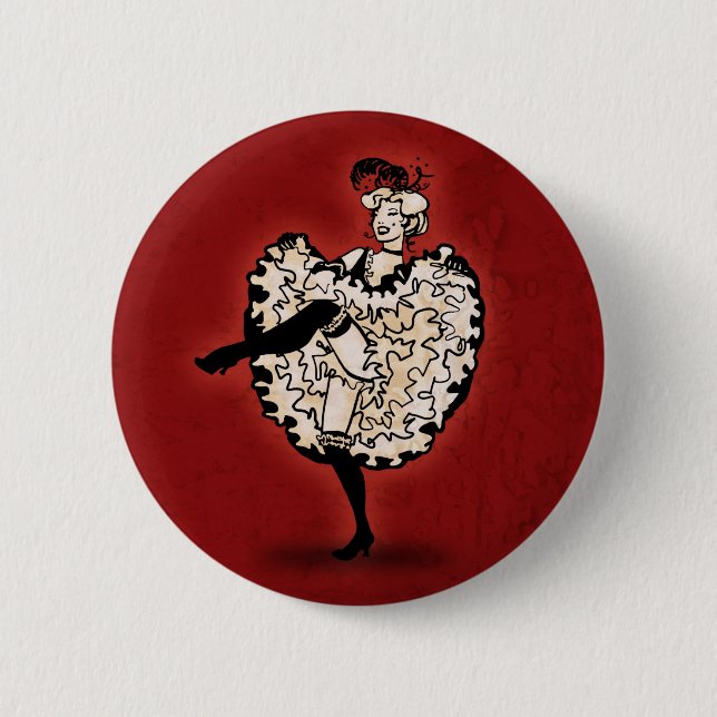 Cancan-Tänzer Button (Vorderseite)