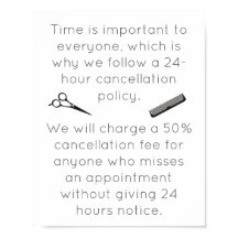 Cancellation policy poster
